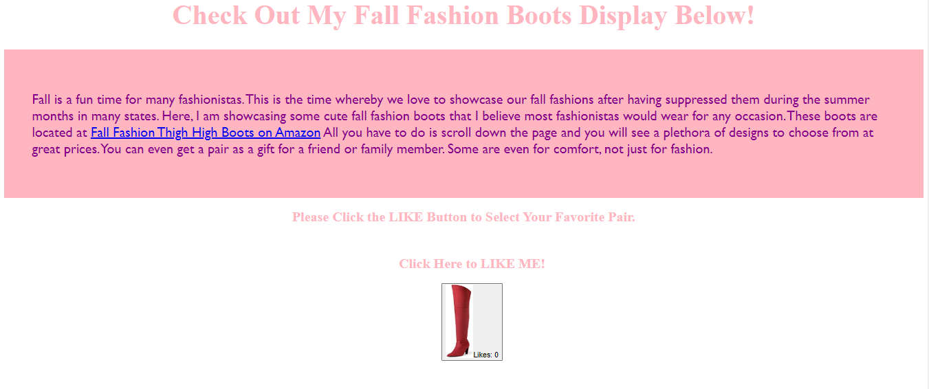 Fashion Boots Display React App Website